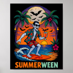 Halloween Sommer Ween Dracula Kostüm Strandparty Poster
