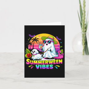 Halloween Sommerweens Lustige Geister führen Hund  Karte