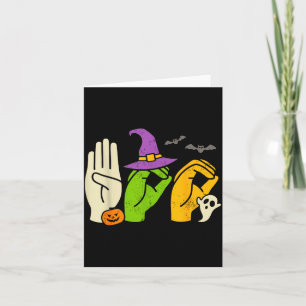 Halloween-Sonderschullehrer Buh in ASL Buh Hände G Karte