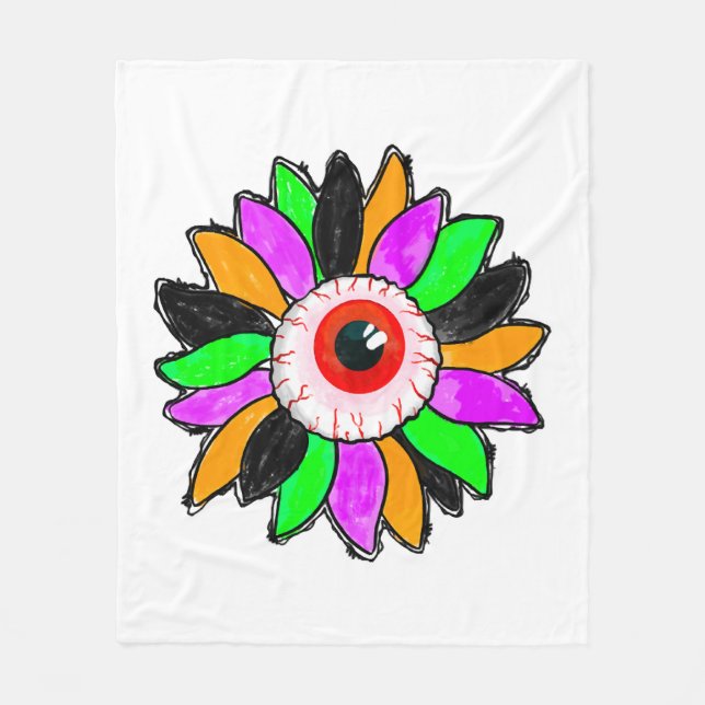 Halloween Sonnenblume Fleecedecke (Vorderseite)