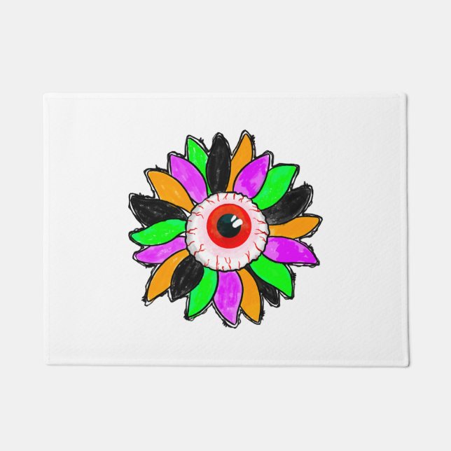 Halloween Sonnenblume Fußmatte (Vorderseite)