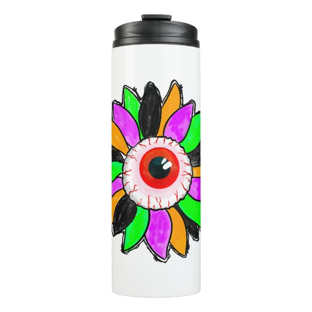 Halloween Sonnenblume Thermosbecher (Vorderseite)