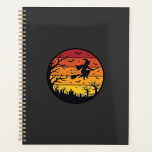 Halloween-Sonnenuntergang-Hexen-Silhouette Retro-K Planer