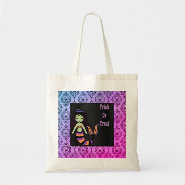 Halloween sorcière sirène traiter sac Sac fourre-t (Devant)