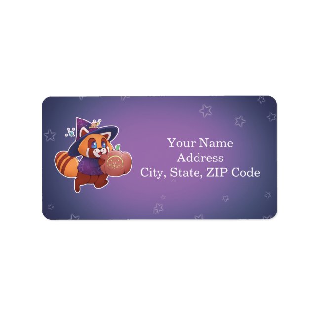 Halloween Space Panda Adressaufkleber (Vorne)