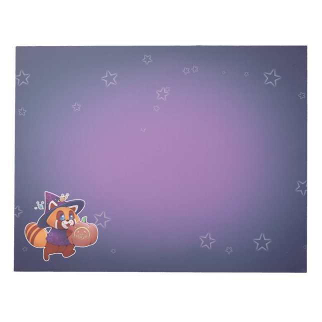 Halloween Space Panda Notizblock (Vorderseite)