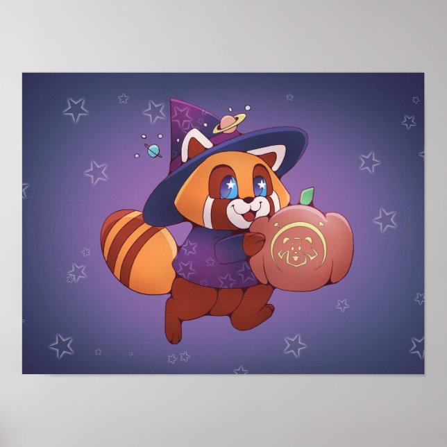 Halloween Space Panda Poster (Vorne)