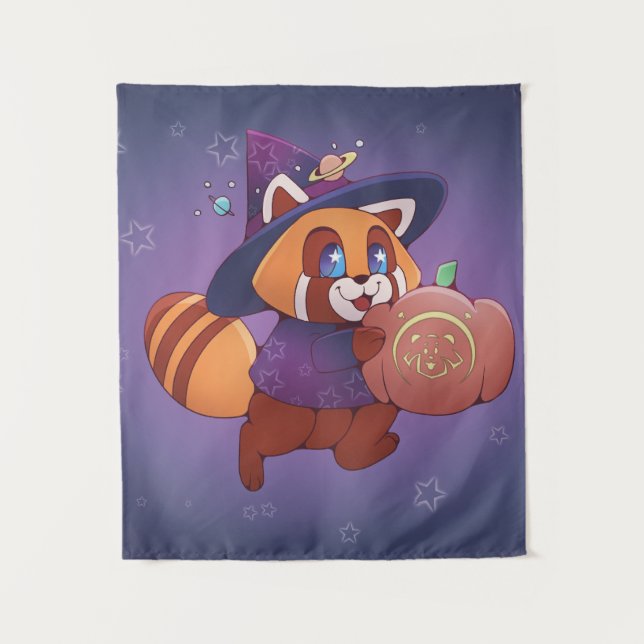 Halloween Space Panda Wandteppich (Vorderseite)