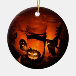 Halloween Spaß mit Pumpkins, Ghost & Hexen, ZSSG Keramik Ornament