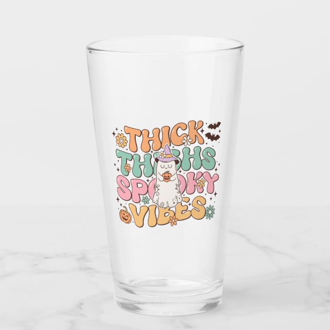 Halloween Spaß Spooky Glas (Vorderseite)