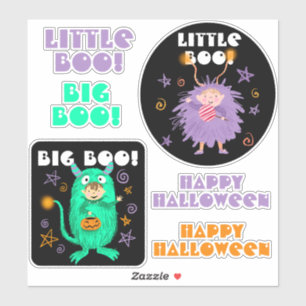 Halloween-Spaß süße Boo-Figur  Aufkleber