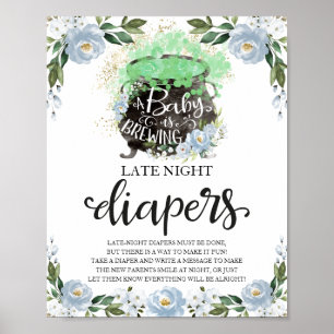 Halloween-Spätabend-Windeln Baby Shower Spiel Schi Poster