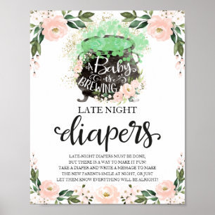 Halloween-Spätabend-Windeln Baby Shower Spiel Schi Poster