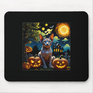 Halloween Sphynx Starry Night Mousepad