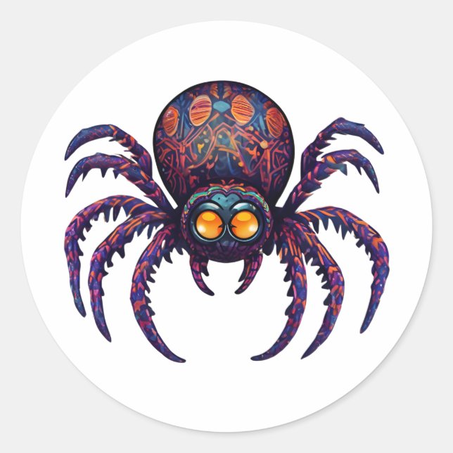 Halloween Spider Alebrije Runder Aufkleber (Vorderseite)