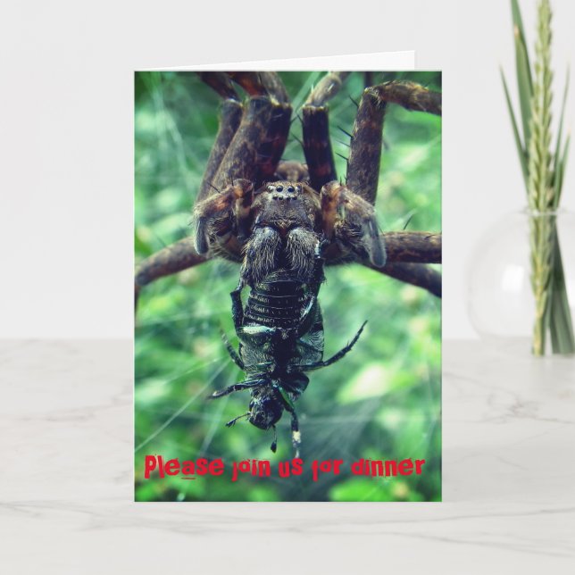 Halloween Spider Dinner Einladung (Vorderseite)