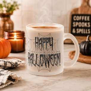 Halloween Spider Fingers und Web Mattglastasse