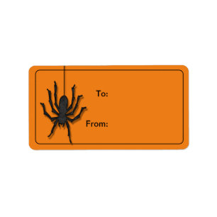 Halloween Spider Geschenkmarke Labels Orange & Bla Adressaufkleber