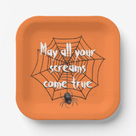 Halloween Spider im Web Pappteller