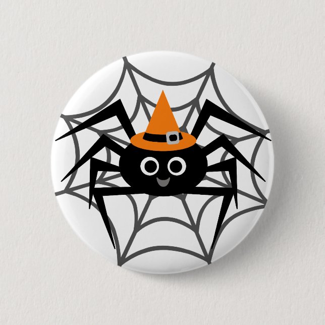 Halloween Spider in Web-Shirts und Geschenke Button (Vorderseite)