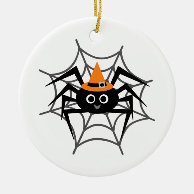 Halloween Spider in Web-Shirts und Geschenke Keramikornament (Vorne)