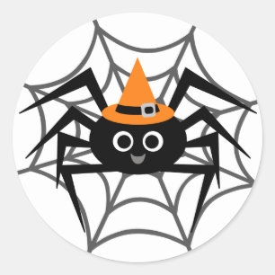 Halloween Spider in Web-Shirts und Geschenke Runder Aufkleber