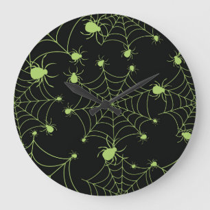Halloween Spider Net Creative Pattern Große Wanduhr