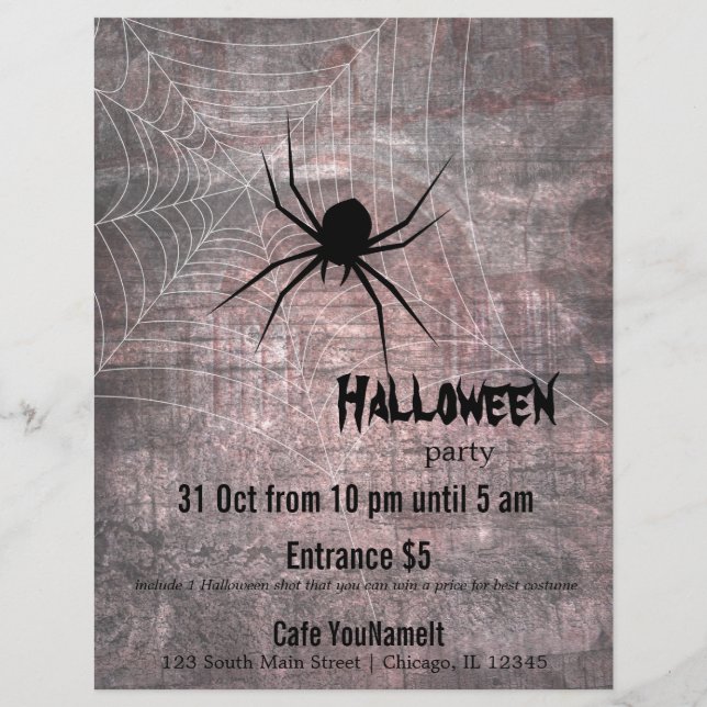 Halloween Spider Party Flyer (Vorne)