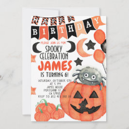 Halloween Spider Pumpkin Geburtstag Einladung