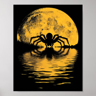 Halloween Spider Vollmond Beängstigende spöttische Poster