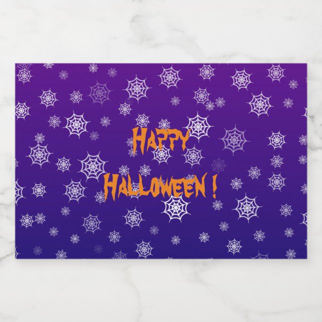 Halloween Spider Web Alkoholflaschenetikett (Einzelnes Label)