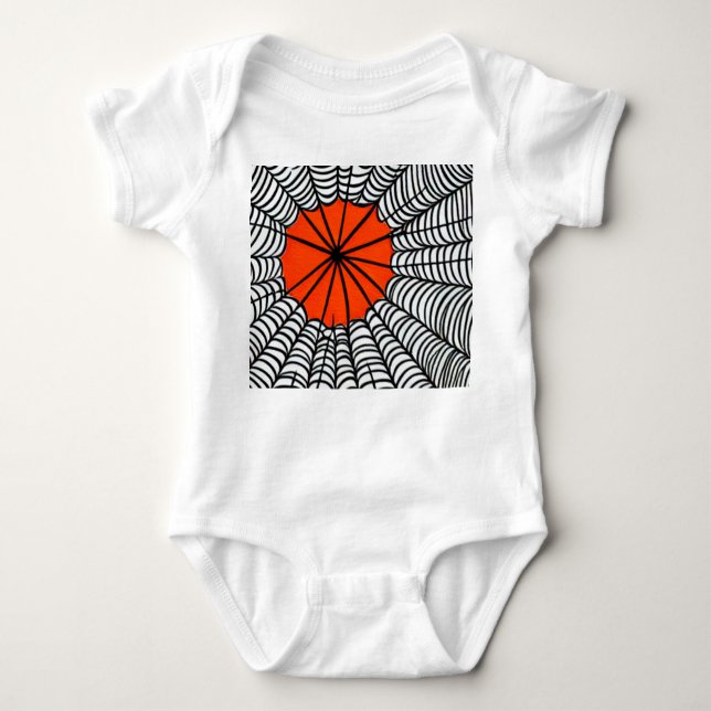 Halloween Spider Web Baby Strampler (Vorderseite)