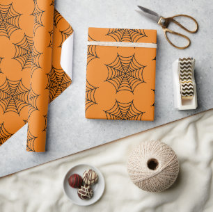 Halloween Spider Web Black Lila Goth Spooky Geschenkpapier