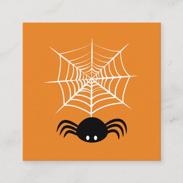Halloween Spider Web Empfehlungskarte (Vorderseite)