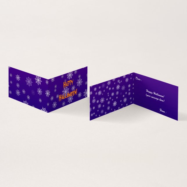 Halloween Spider Web-Faltenkarte (Innenseite und Außenseite)