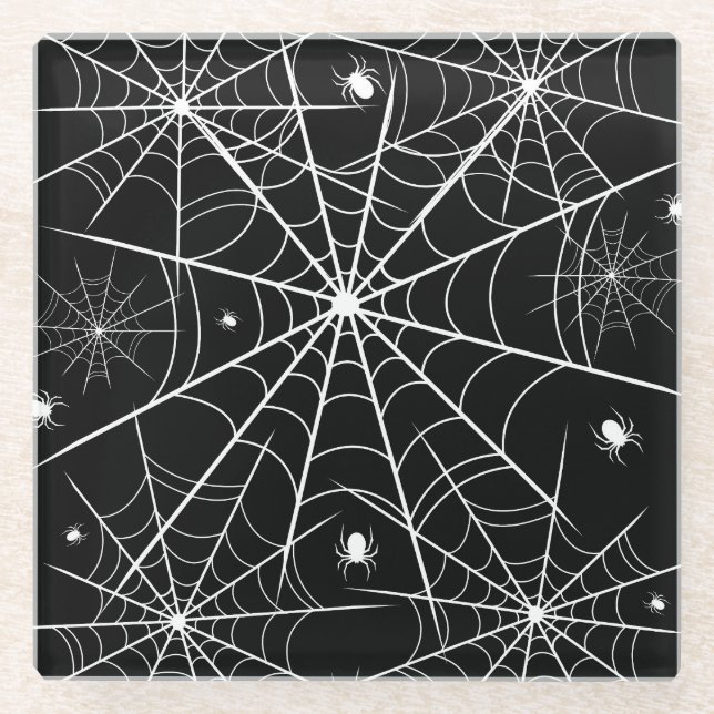 Halloween Spider Web Glasuntersetzer (Vorderseite)