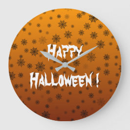 Halloween Spider Web Große Wanduhr