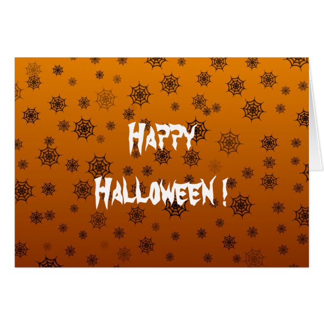 Halloween Spider Web Grußkarte (Vorderseite (Horizontal))
