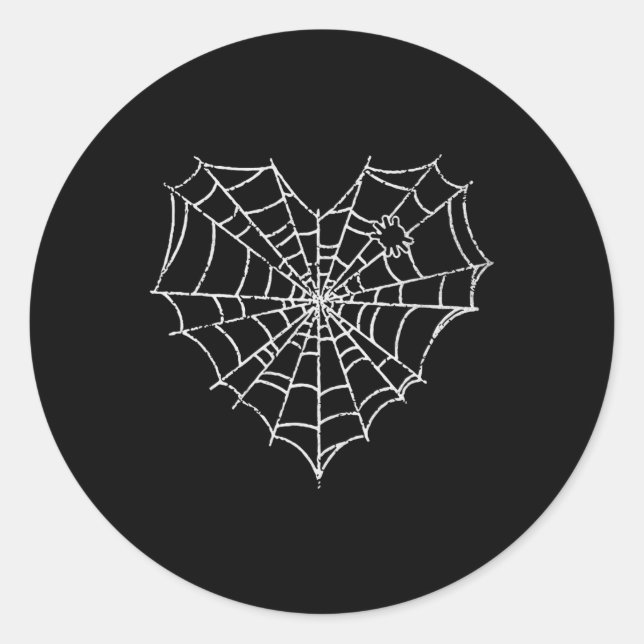 Halloween Spider Web Kostüm Niedlich Heart Spider  Runder Aufkleber (Vorderseite)