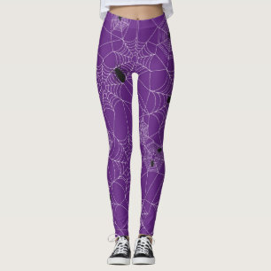 Halloween Spider Web Leggings - violet