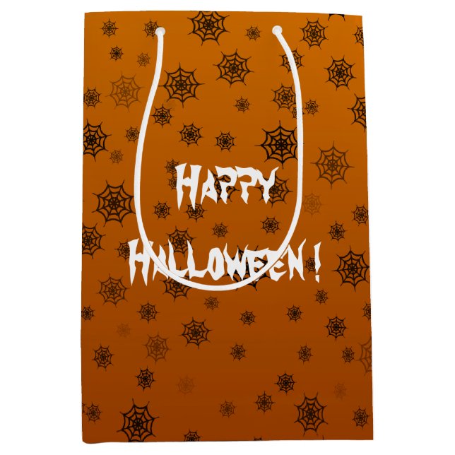 Halloween Spider Web Mittlere Geschenktüte (Vorderseite)