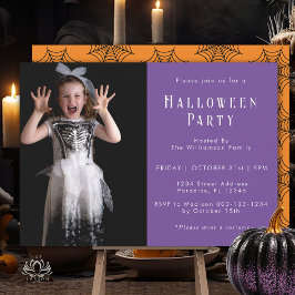 Halloween Spider Web Modern Simple Party Foto Einladung