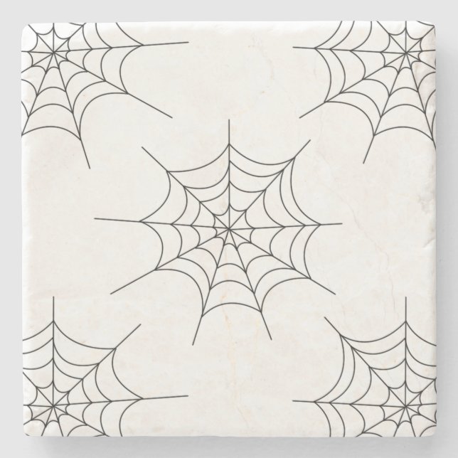 Halloween Spider Web Pattern Stone Untersetzer (Vorderseite)