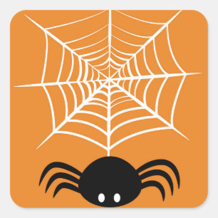 Halloween Spider Web Quadratischer Aufkleber