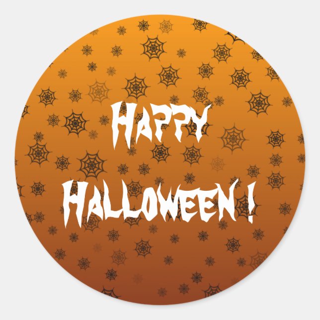 Halloween Spider Web Runder Aufkleber (Vorderseite)