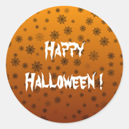 Halloween Spider Web Runder Aufkleber