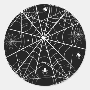 Halloween Spider Web Runder Aufkleber