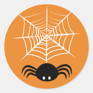 Halloween Spider Web Runder Aufkleber