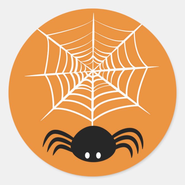 Halloween Spider Web Runder Aufkleber (Vorderseite)