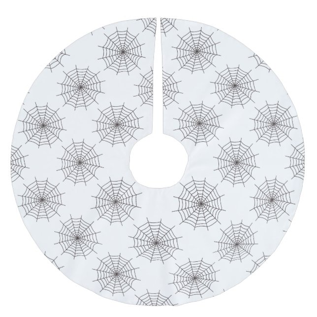 Halloween, Spider Web, Trick oder Treat, Boo Polyester Weihnachtsbaumdecke (Vorderseite)